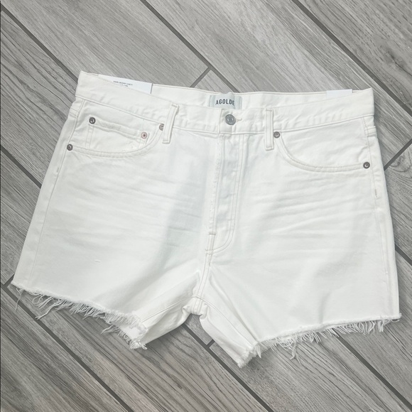 Agolde Parker Long Shorts Panna Cotta